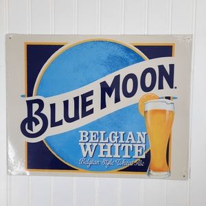 Blue Moon Ale Beer Metal Tin Ad Sign Picture Wall Bar Pub Man Cave Office Gift